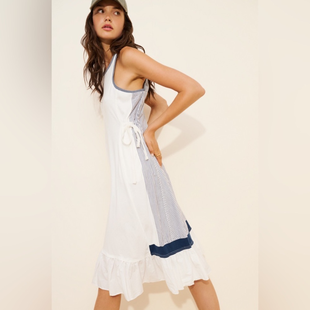Anthropologie Ball Toss Pleated Midi Tank Dress by Daily Practice